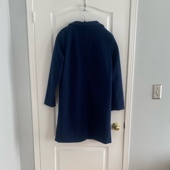 Navy Blue Lapel Trench Coat - Picture 8 of 8